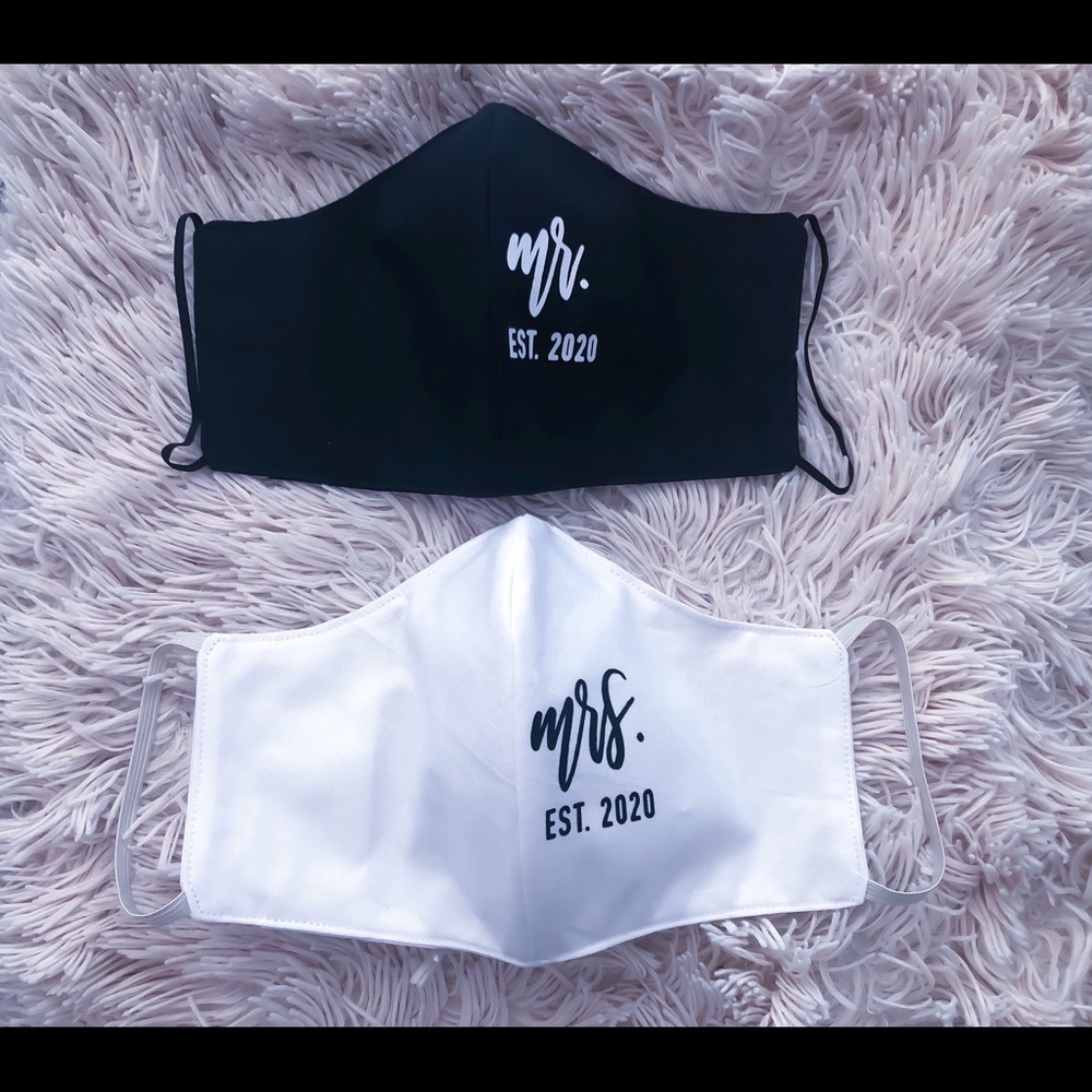 Newlywed face masks
